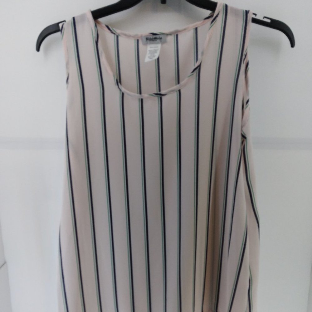 StitchWurks Los Angles Women's Sleeveless Blouse Size Small Light Pink Sheer Top